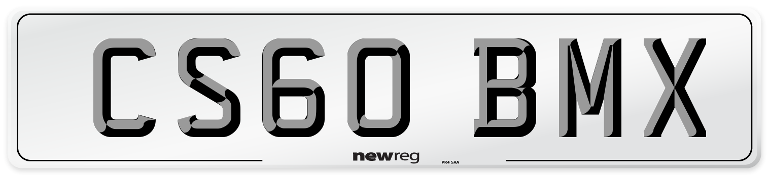 CS60 BMX Number Plate from New Reg